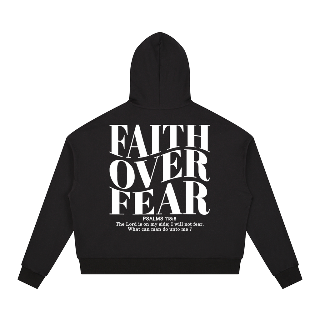 His Flock - Faith Over Fear - Contrast Hoodie